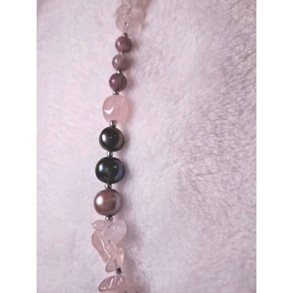 NWT Peyote Bird Free Spirit Gemstones Pearls Chips Bead Mix Long Necklace 34" - Picture 6 of 12